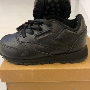 Infant size 5 all black classic leathers , worn only a few times